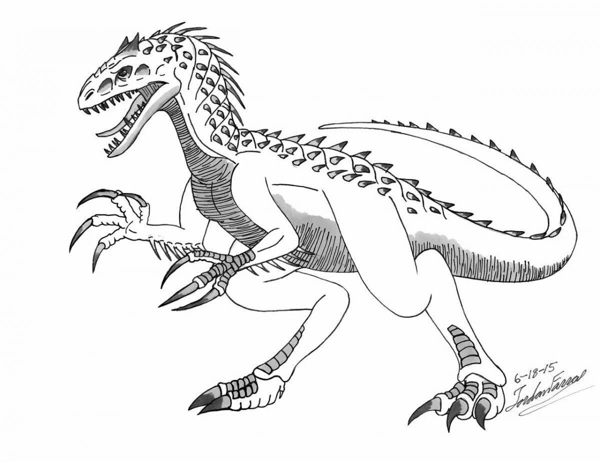 Яркая страница раскраски indominus rex