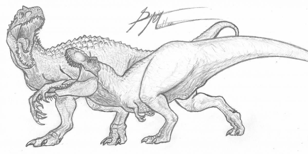 Colorful indominus rex coloring page