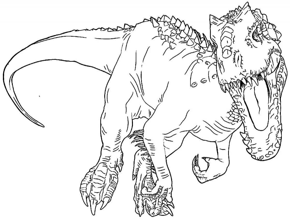 Richly detailed indominus rex coloring page