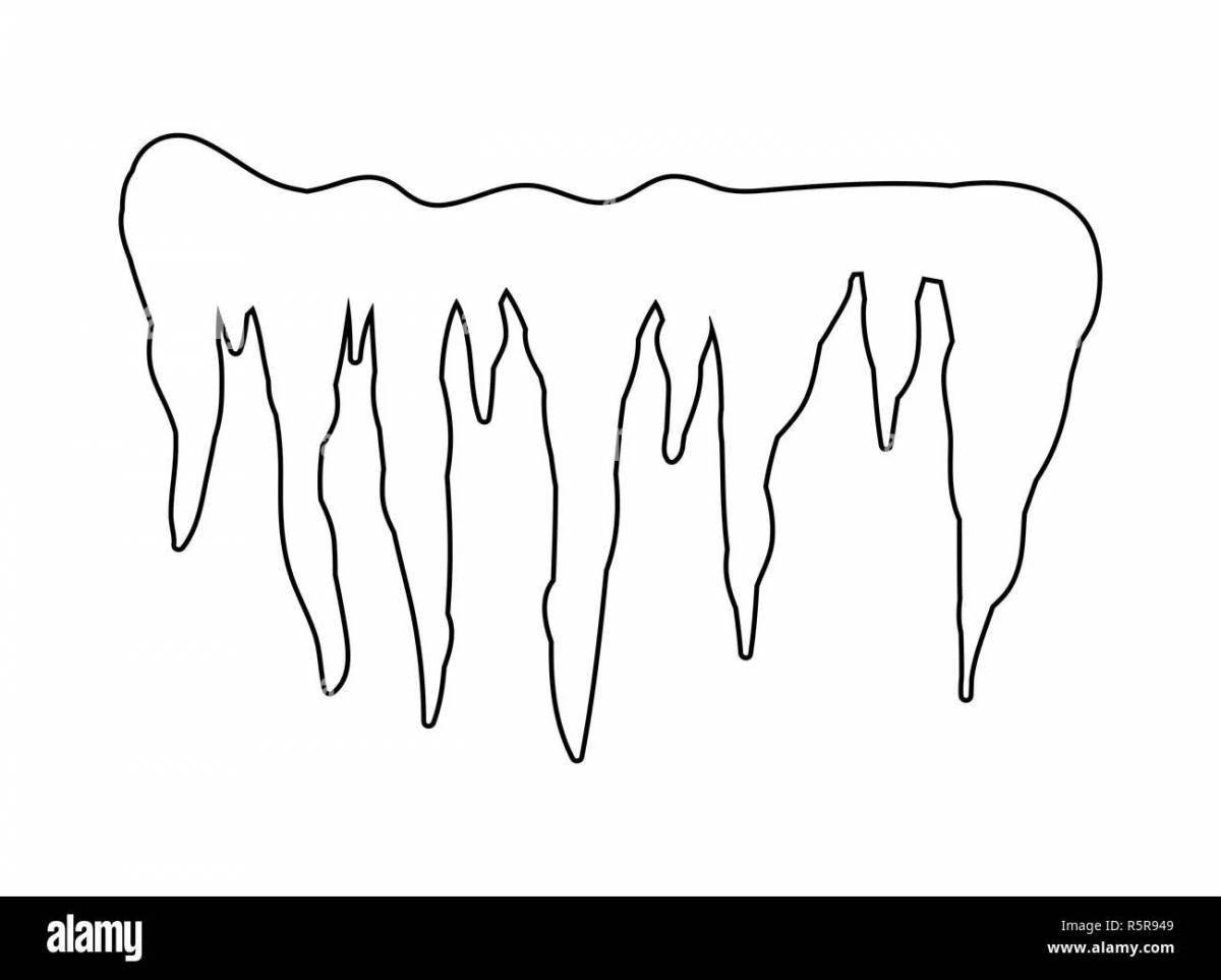Coloring for bright icicles for preschoolers