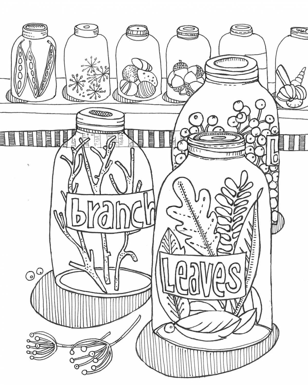 Coloring book with colored sketches