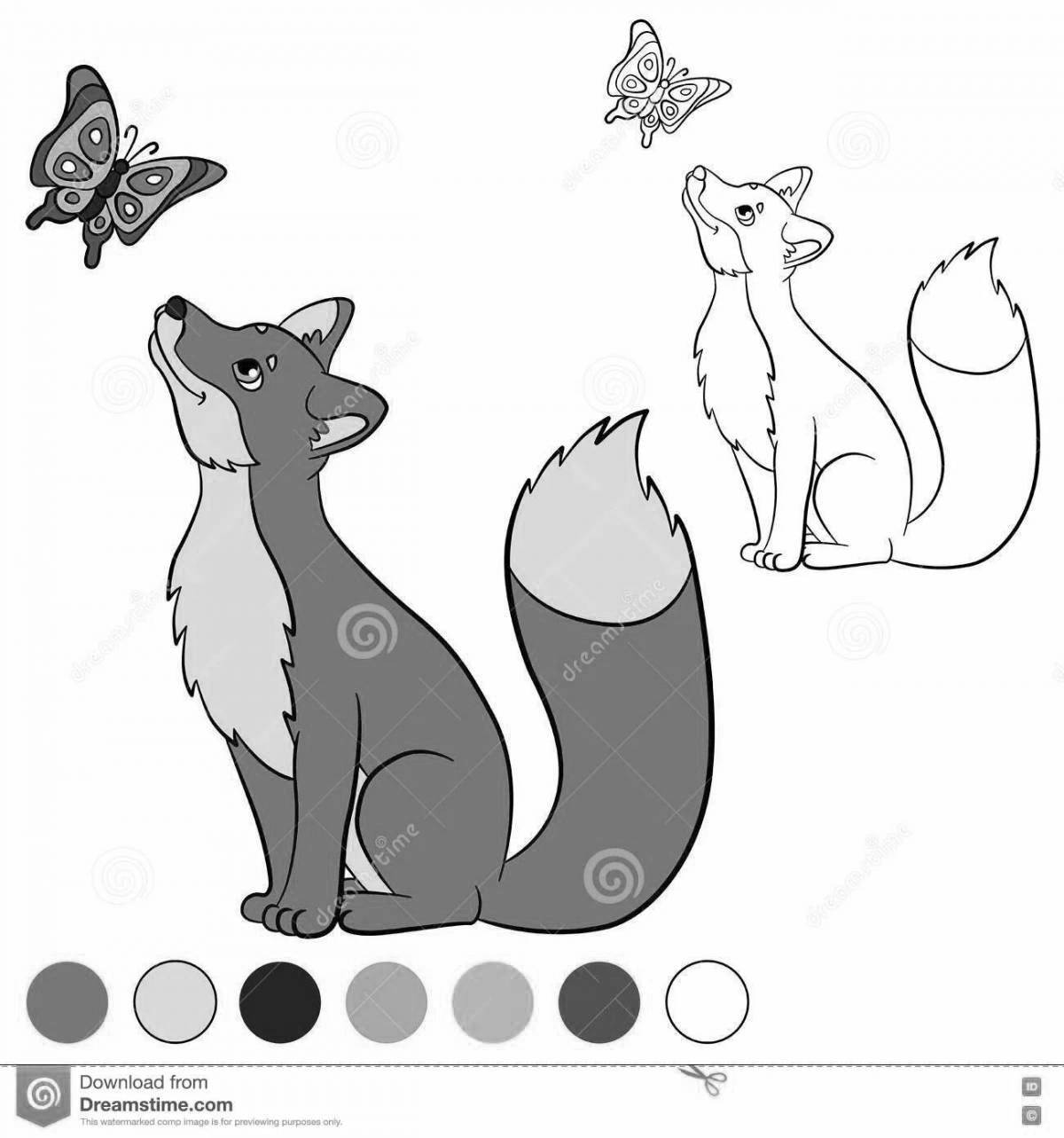 Cunning red fox coloring page