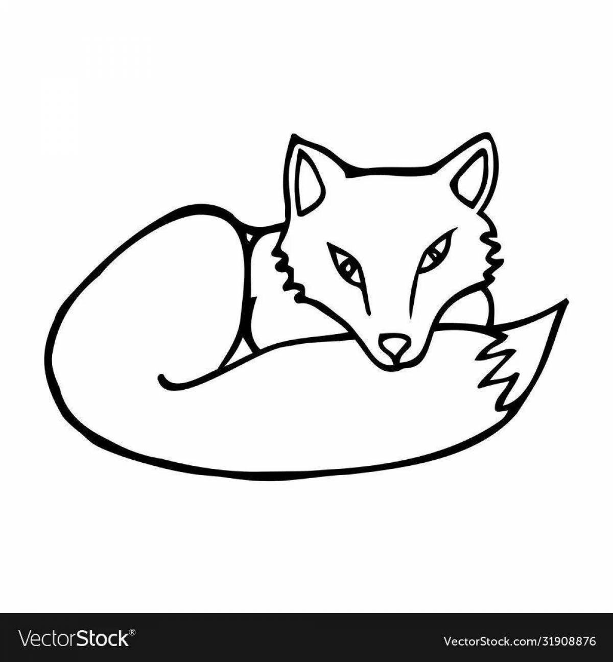 Coloring page adorable red foxes