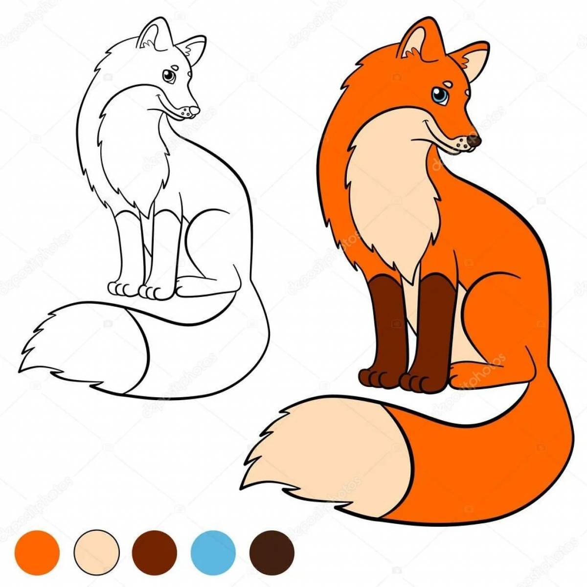 Coloring page spectacular red foxes