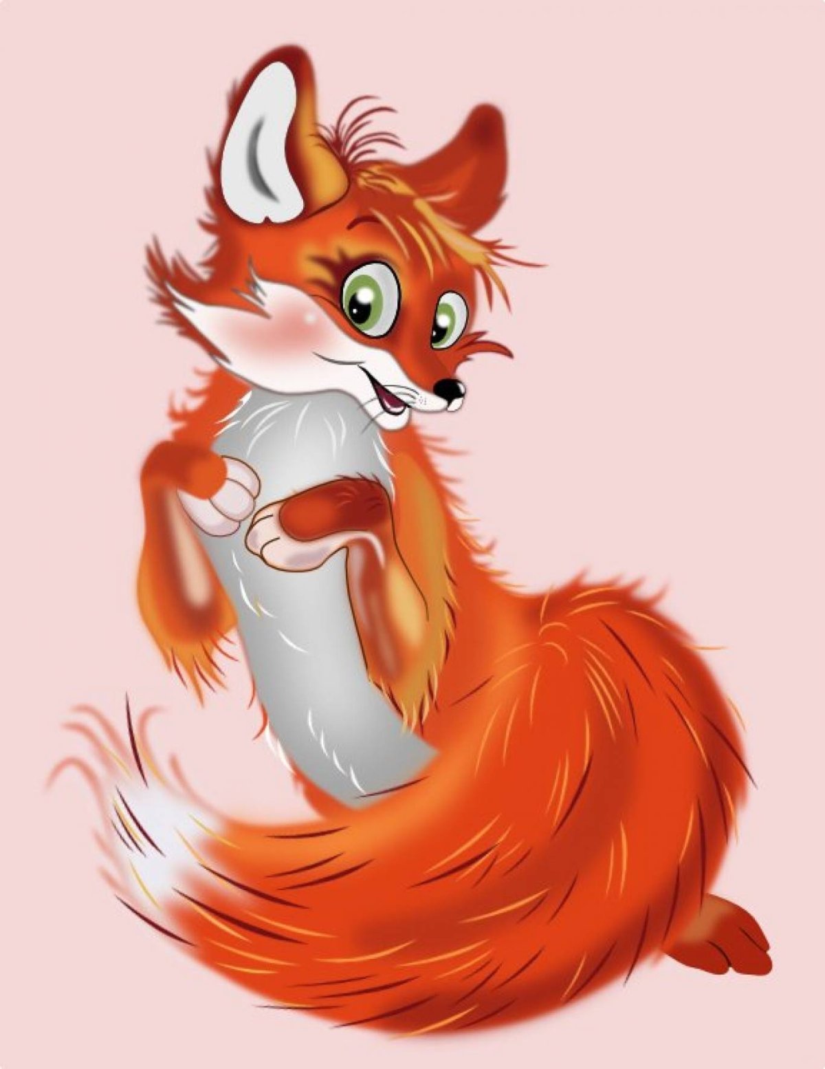 Coloring gentle red foxes