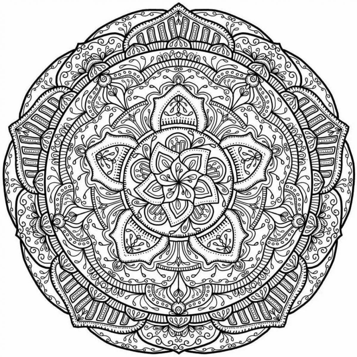 Inspirational coloring book meaning of the mandala