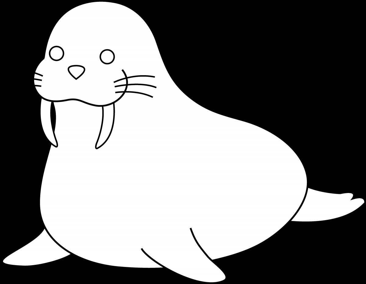 Playful sea lion coloring page for kids