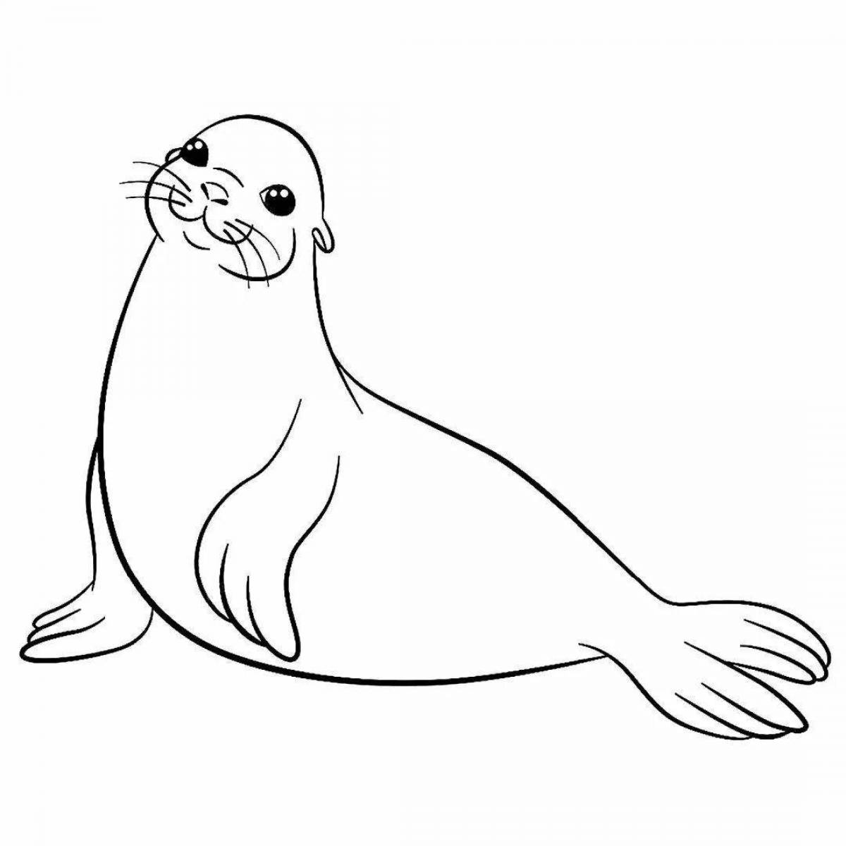 A striking sea lion coloring book for kids