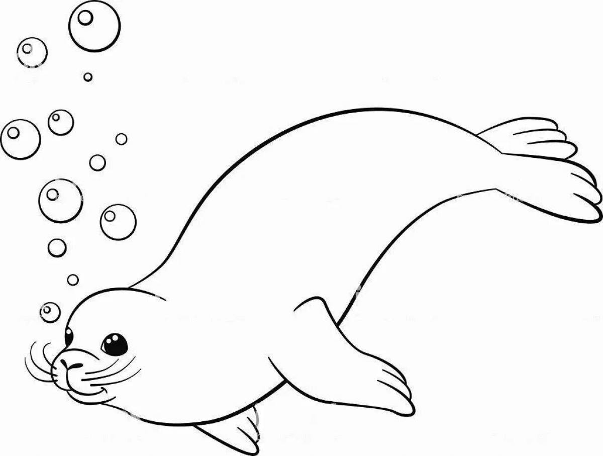 Fancy sea lion coloring pages for kids