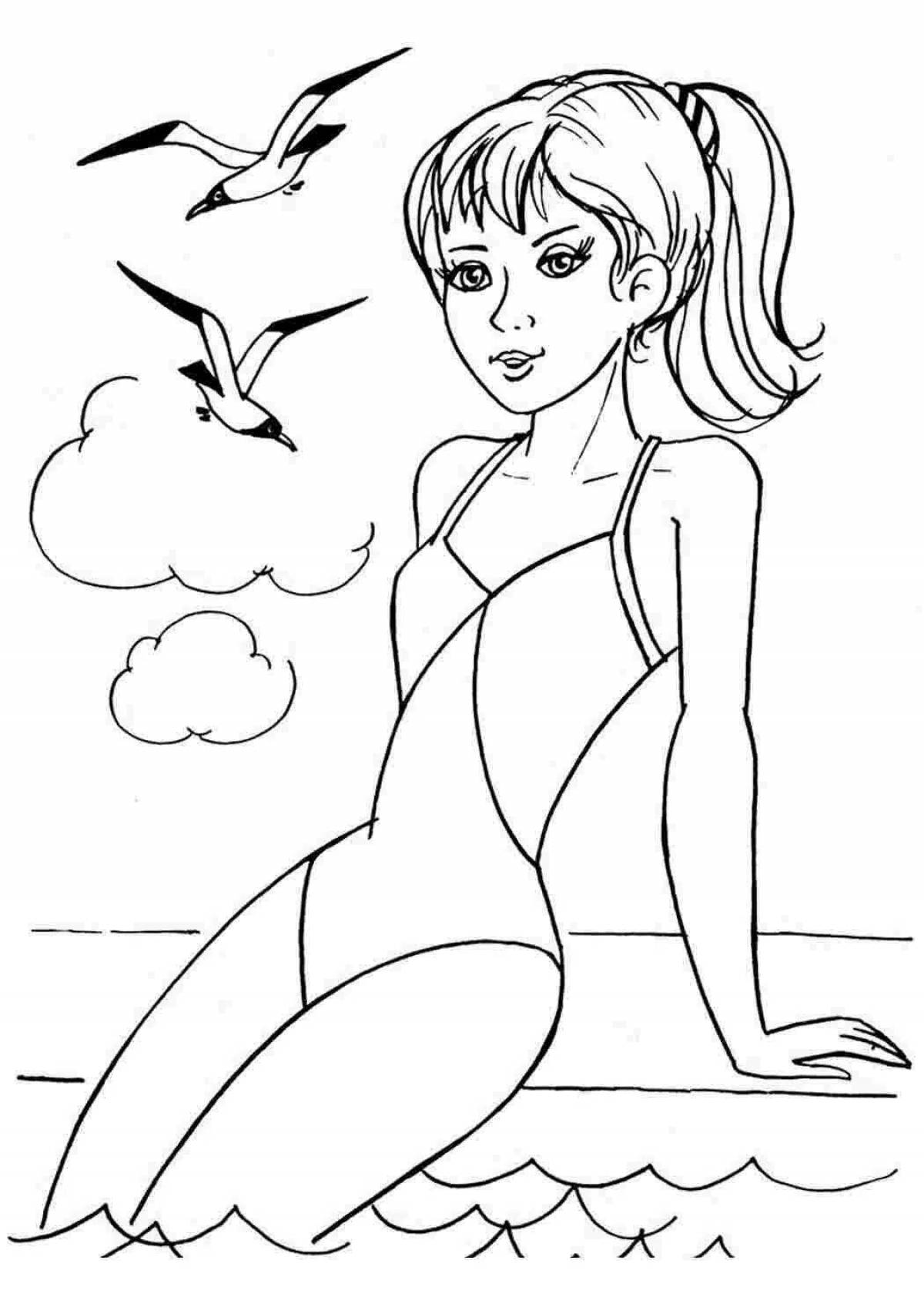 Sparkling coloring page 16 for girls