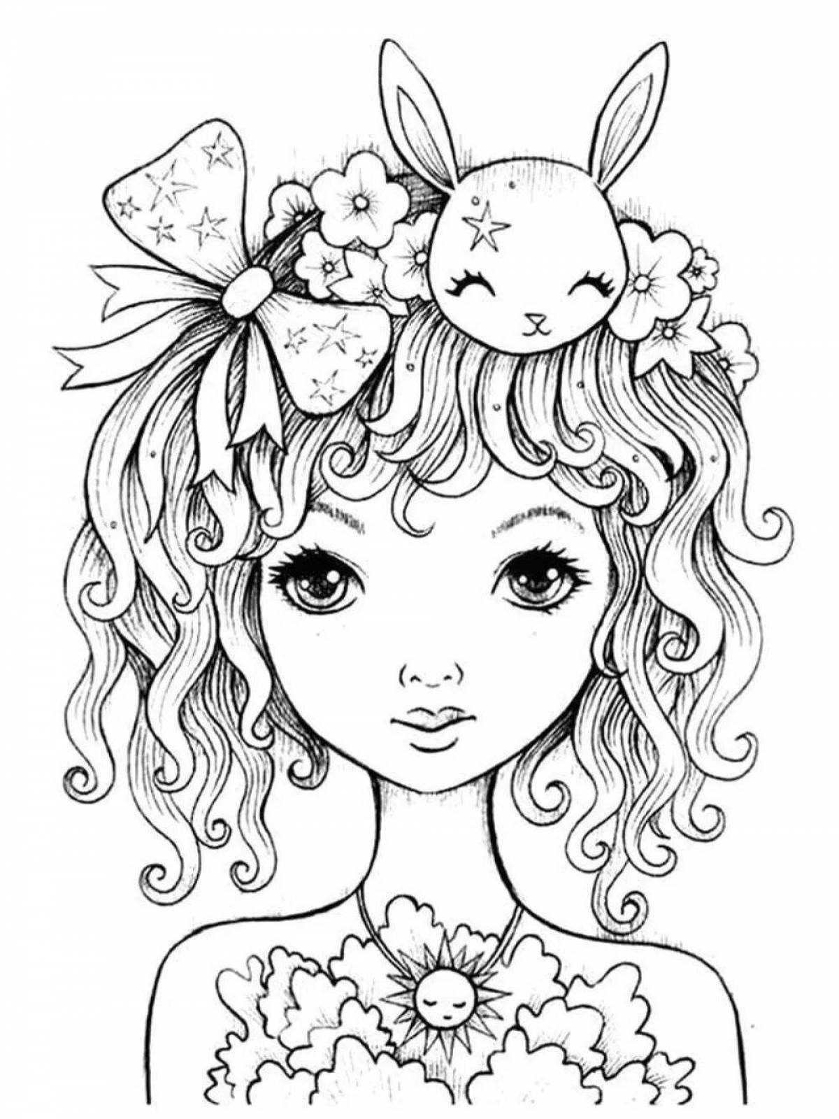 Radiant coloring page 16 for girls