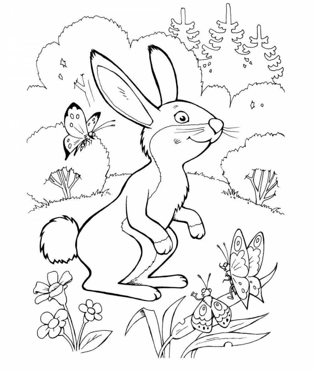 Fancy coloring hare from a fairy tale