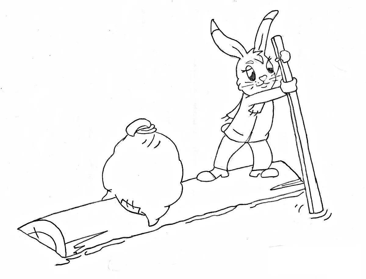Чудесная раскраска заяц из сказки