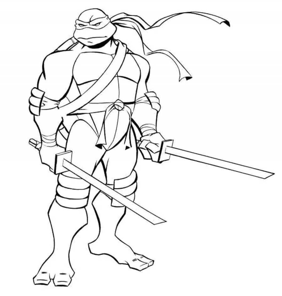 Fearless ninja coloring page for boys