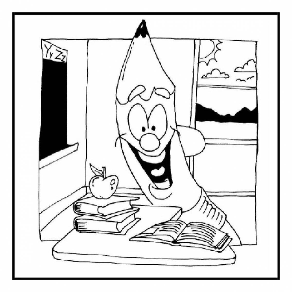 Coloring book cool box of pencils