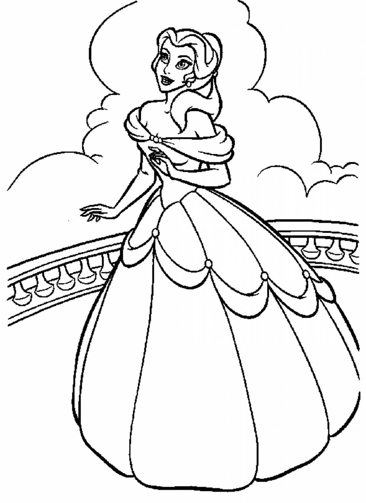 Awesome coloring pages of cartoon princesses