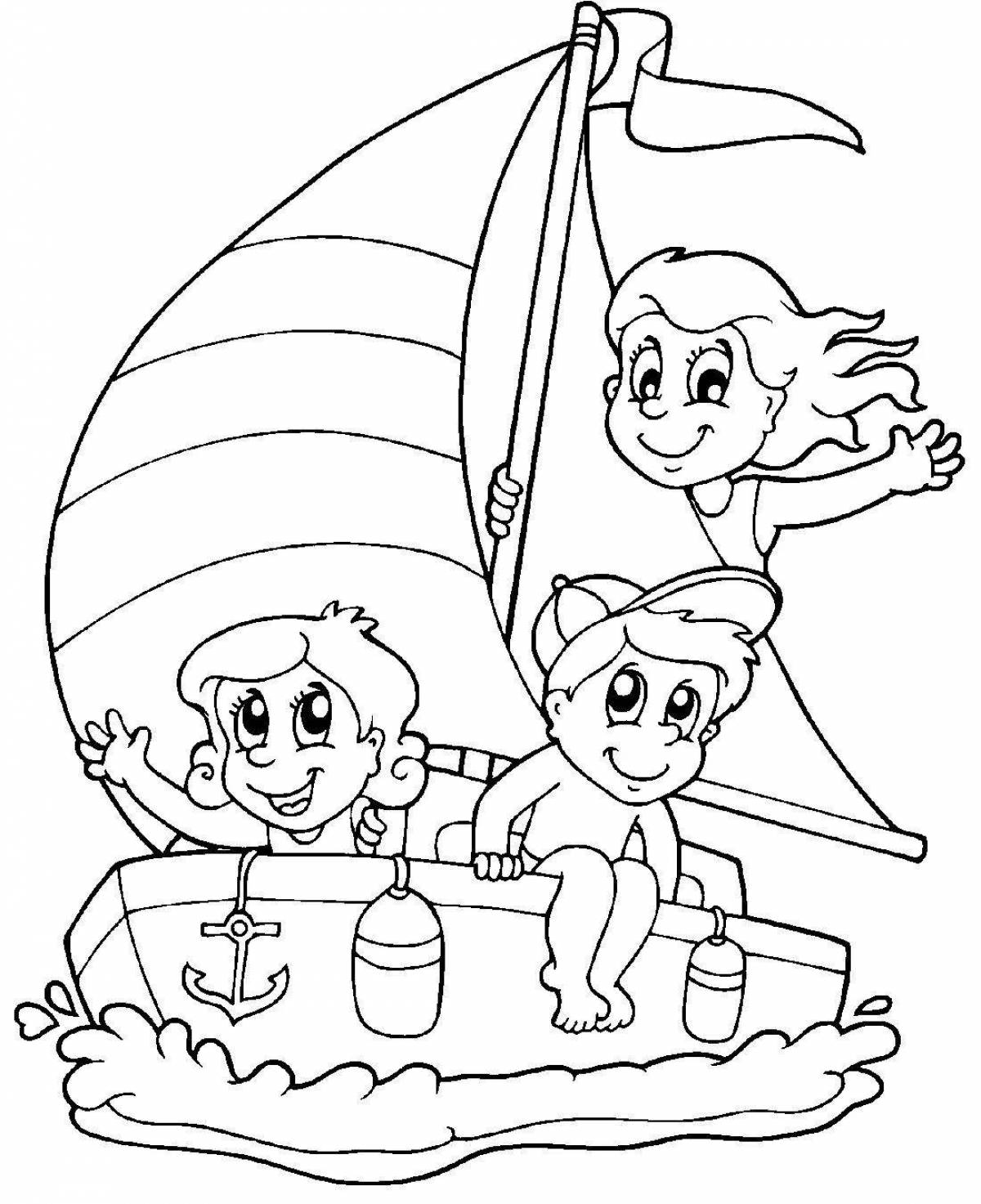 Adventure coloring page for kids