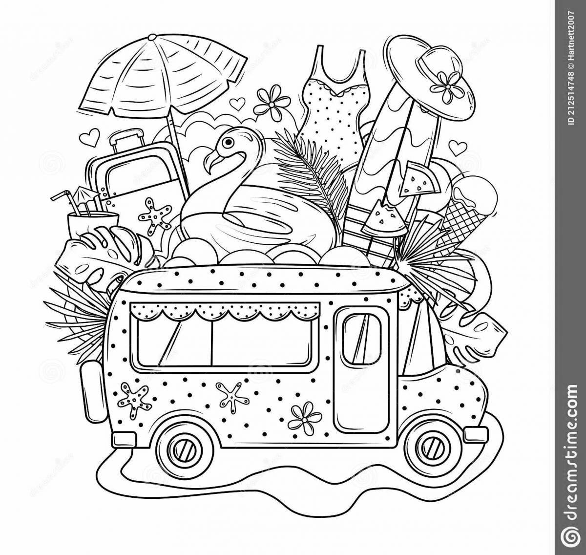 Great travel coloring page for kids
