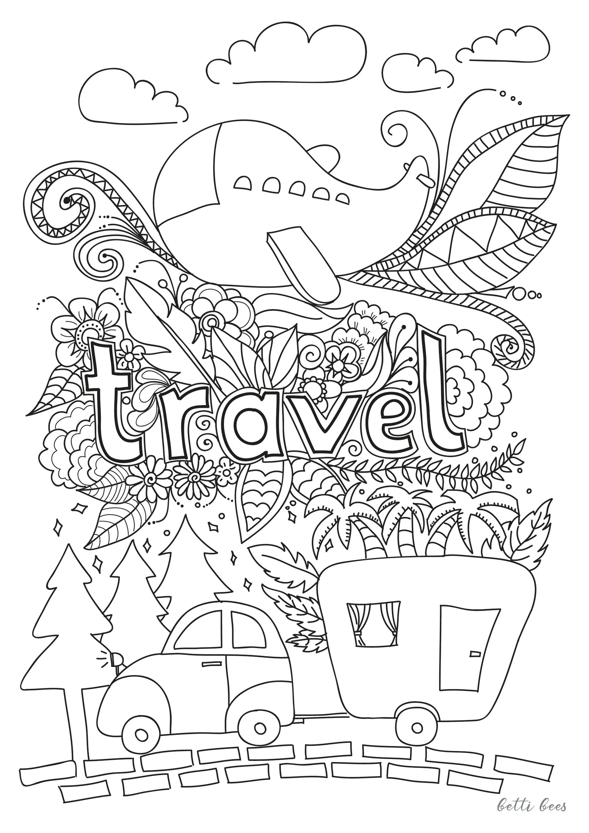 Impressive travel coloring book for kids