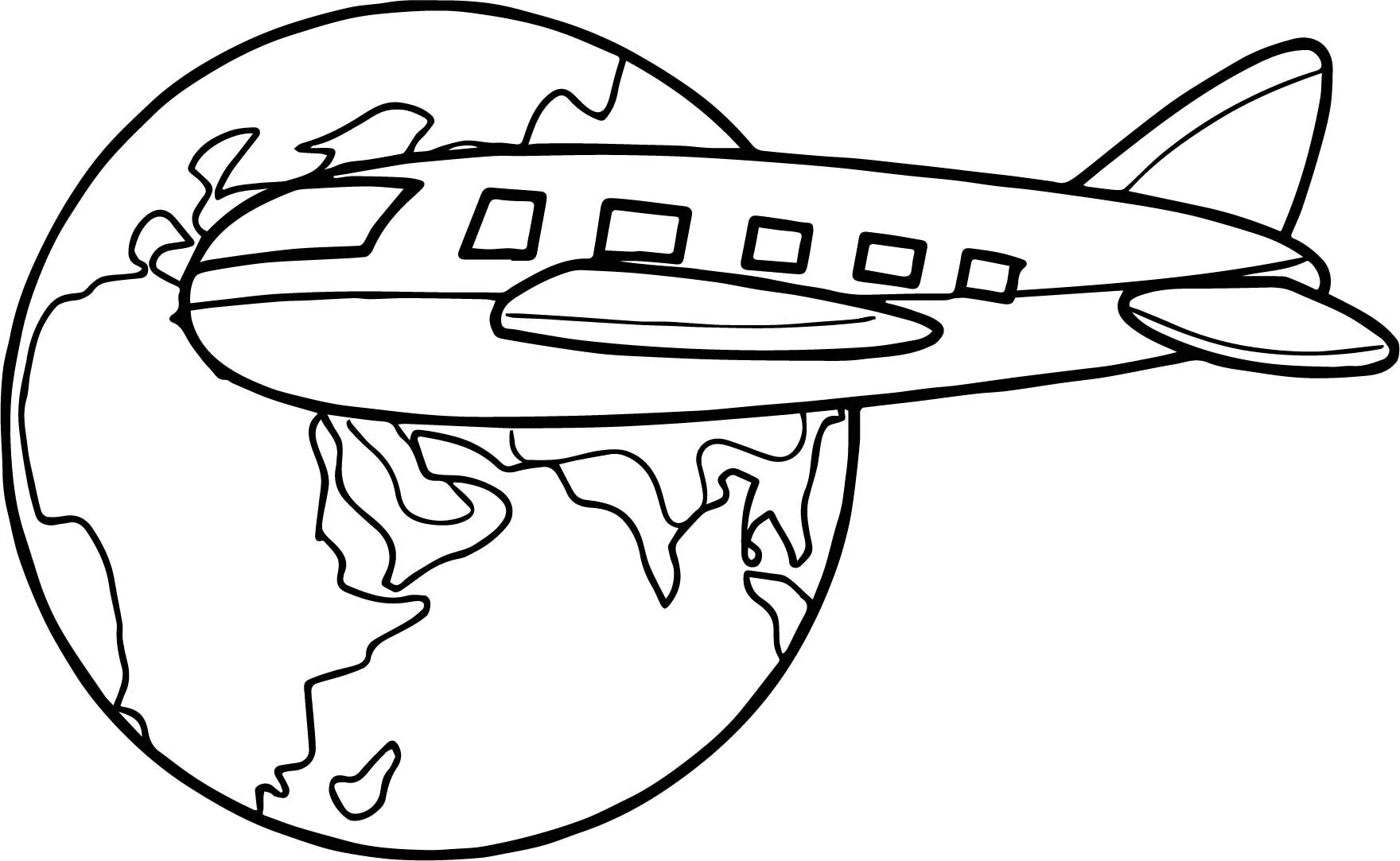 Playful travel coloring page for kids