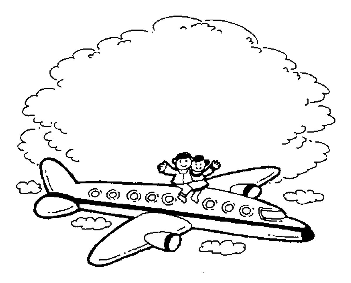 Fun travel coloring page for kids