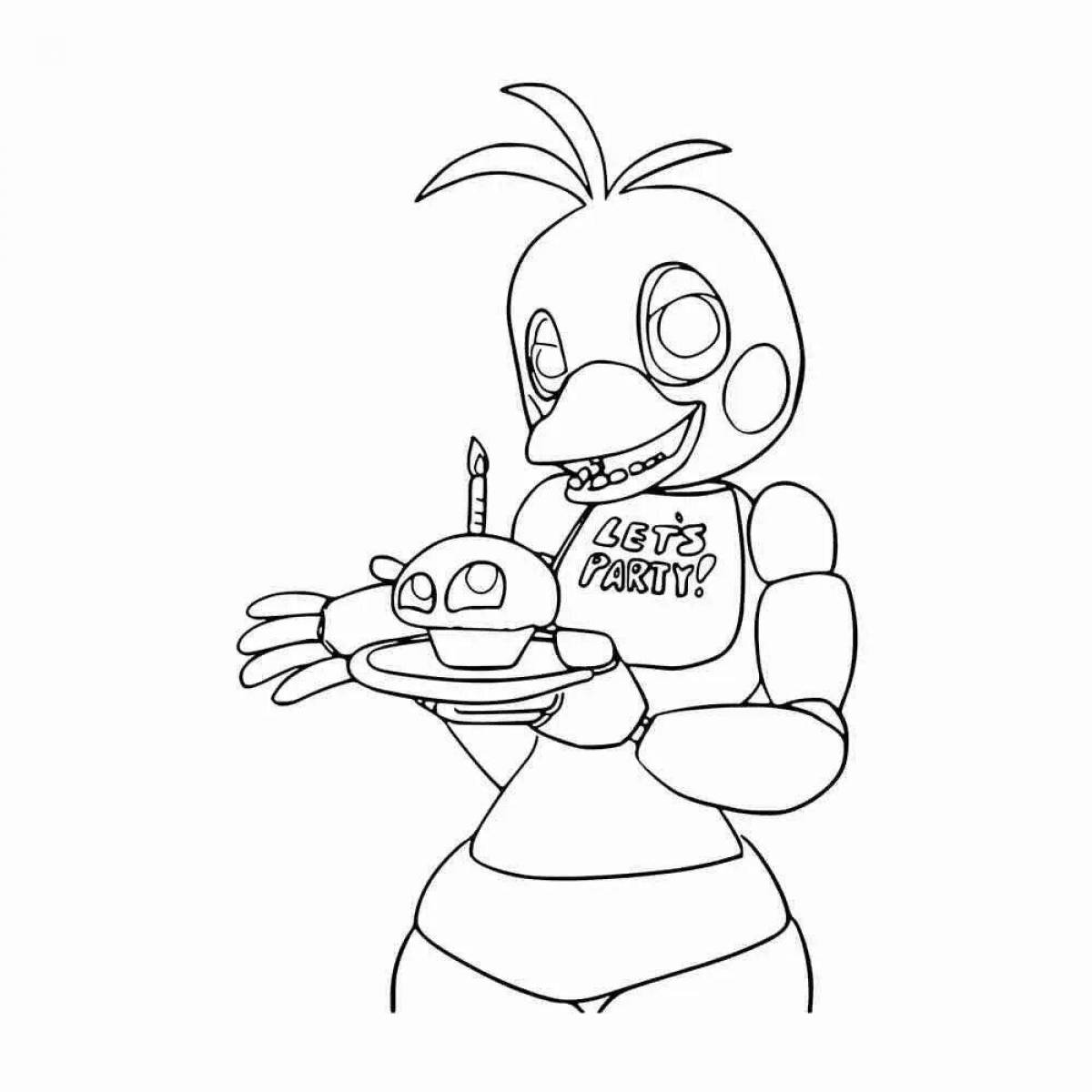 Photo Coloring bright freddy and chica