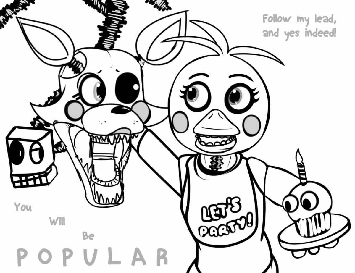 Photo Freddy and chick's holiday coloring book