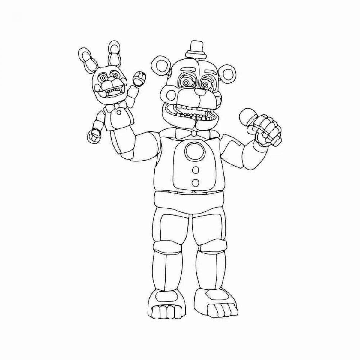 Photo Coloring page adorable freddy and chica