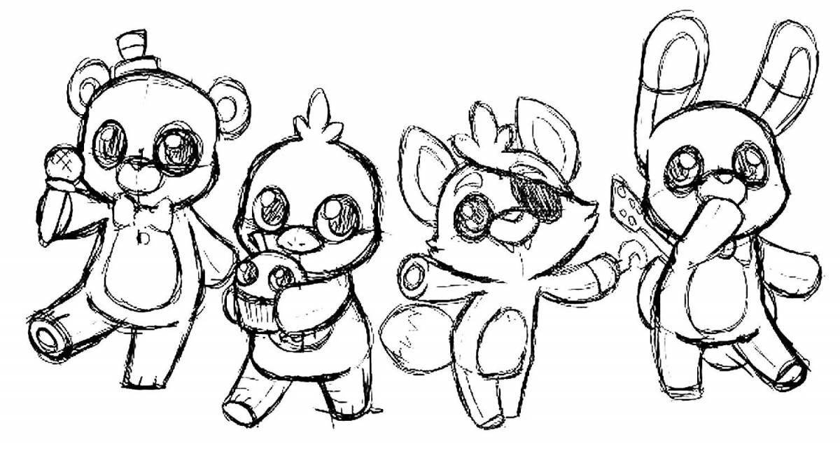 Photo Coloring funny freddy and chica