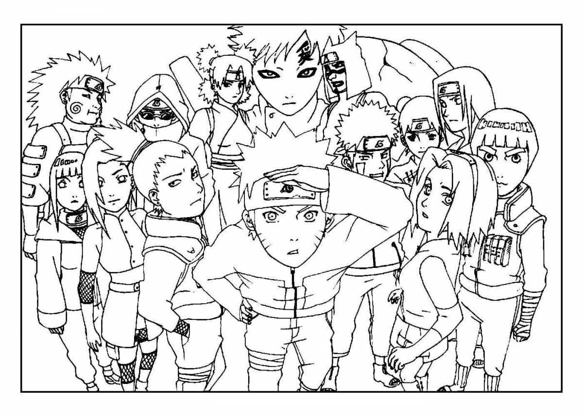 Amazing anime naruto girls coloring book
