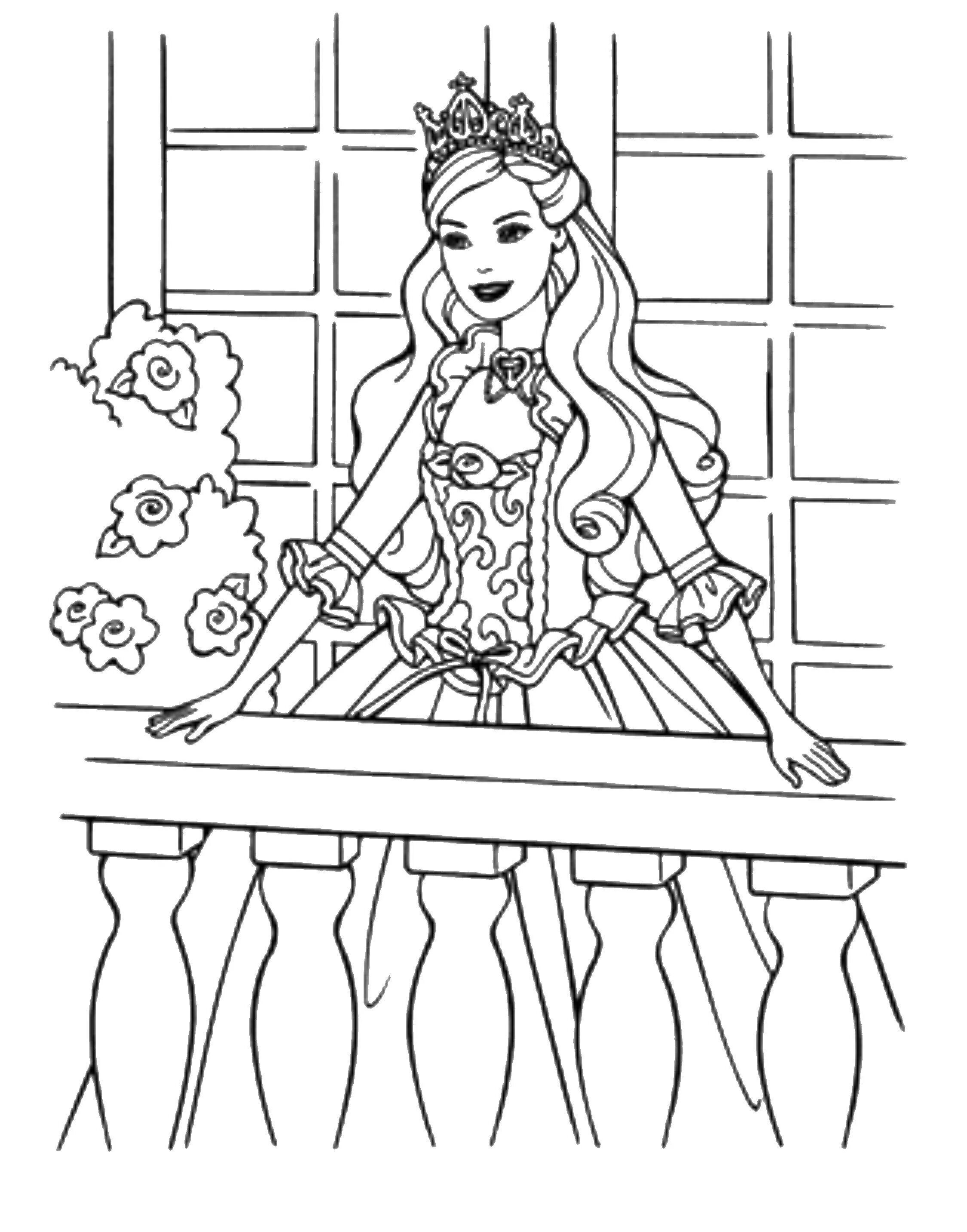 Adorable princess coloring page