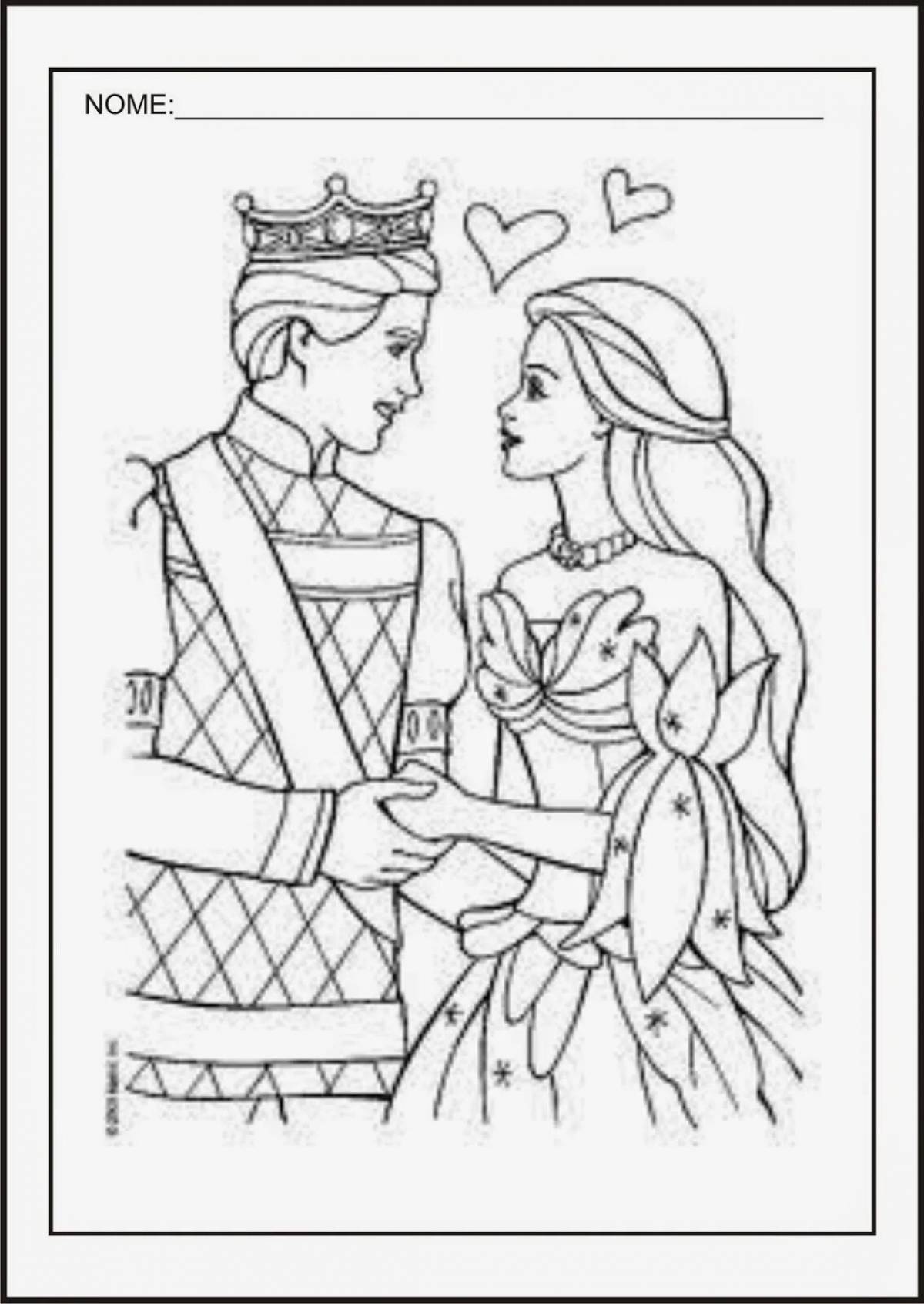 Exquisite princess coloring page