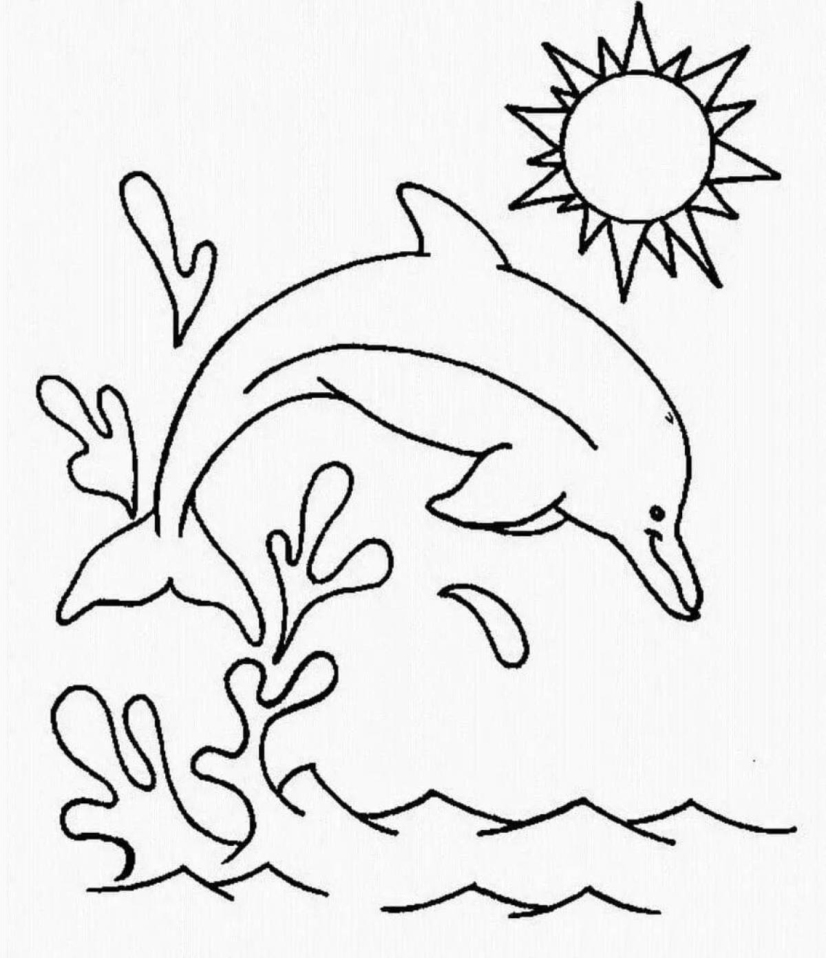 Adorable dolphin coloring page