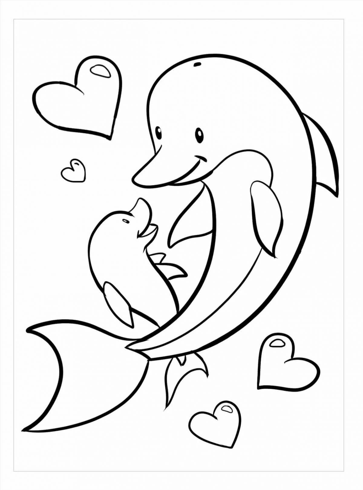 Раскраска мистический дельфин