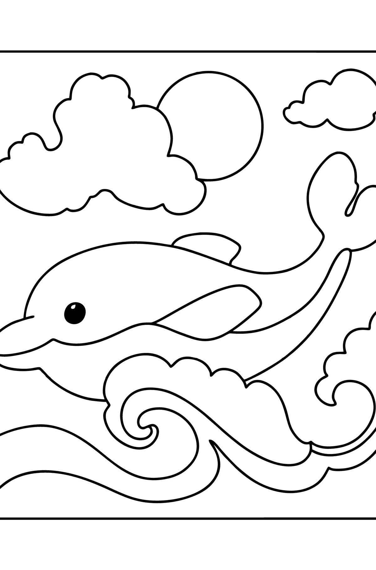Colouring peaceful dolphin