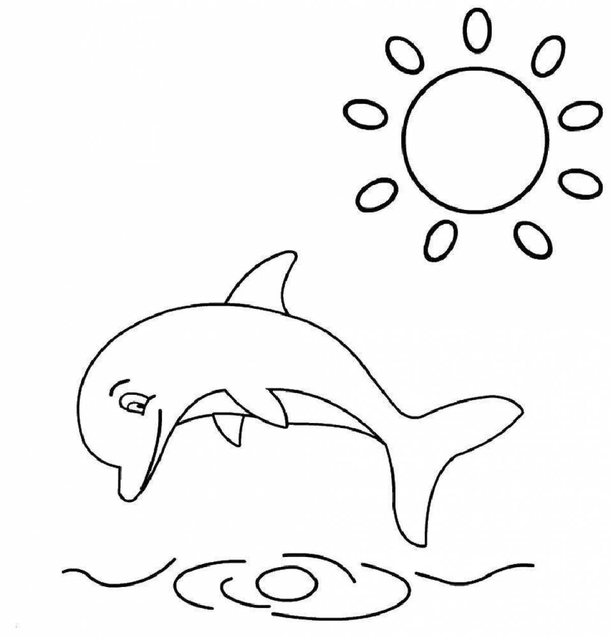 Transcendental dolphin coloring page
