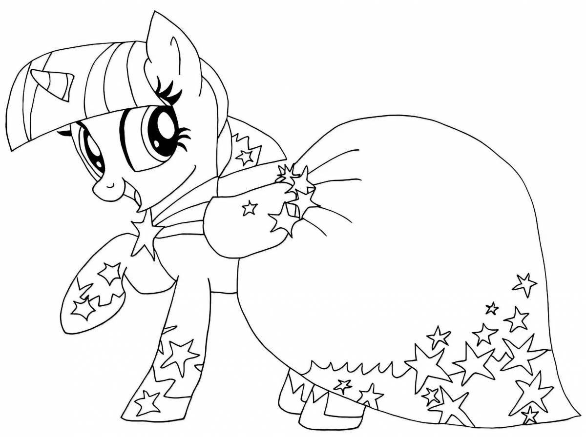 Radiant coloring page dress pony