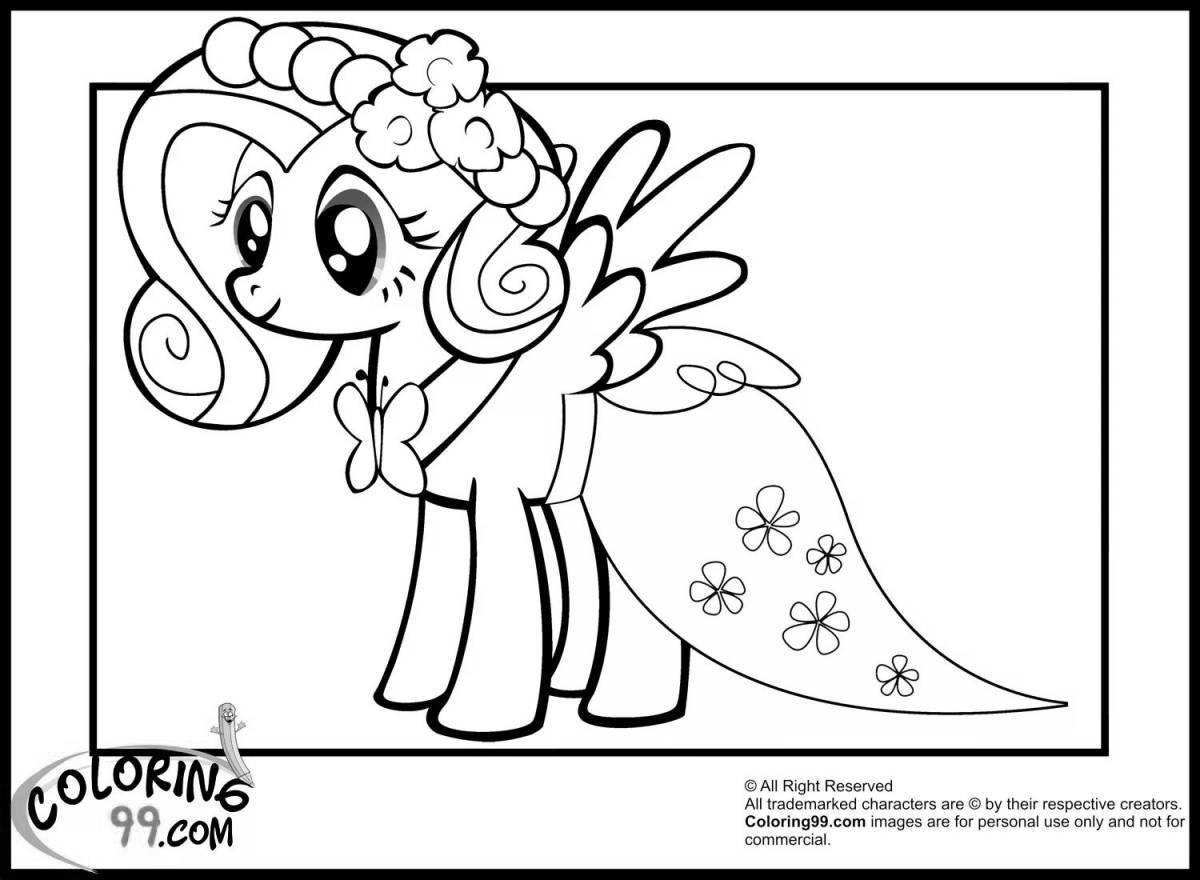Great pony coloring in a dress