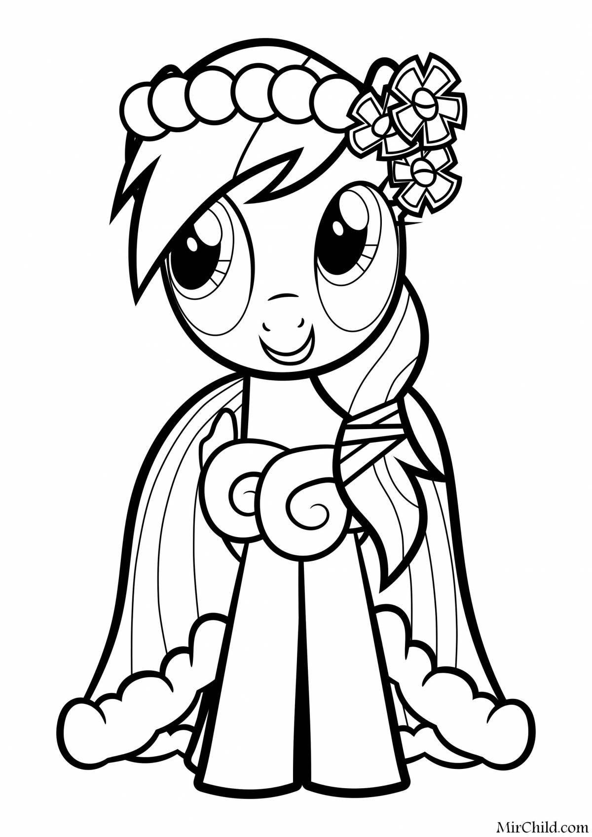 Exquisite pony coloring in dress