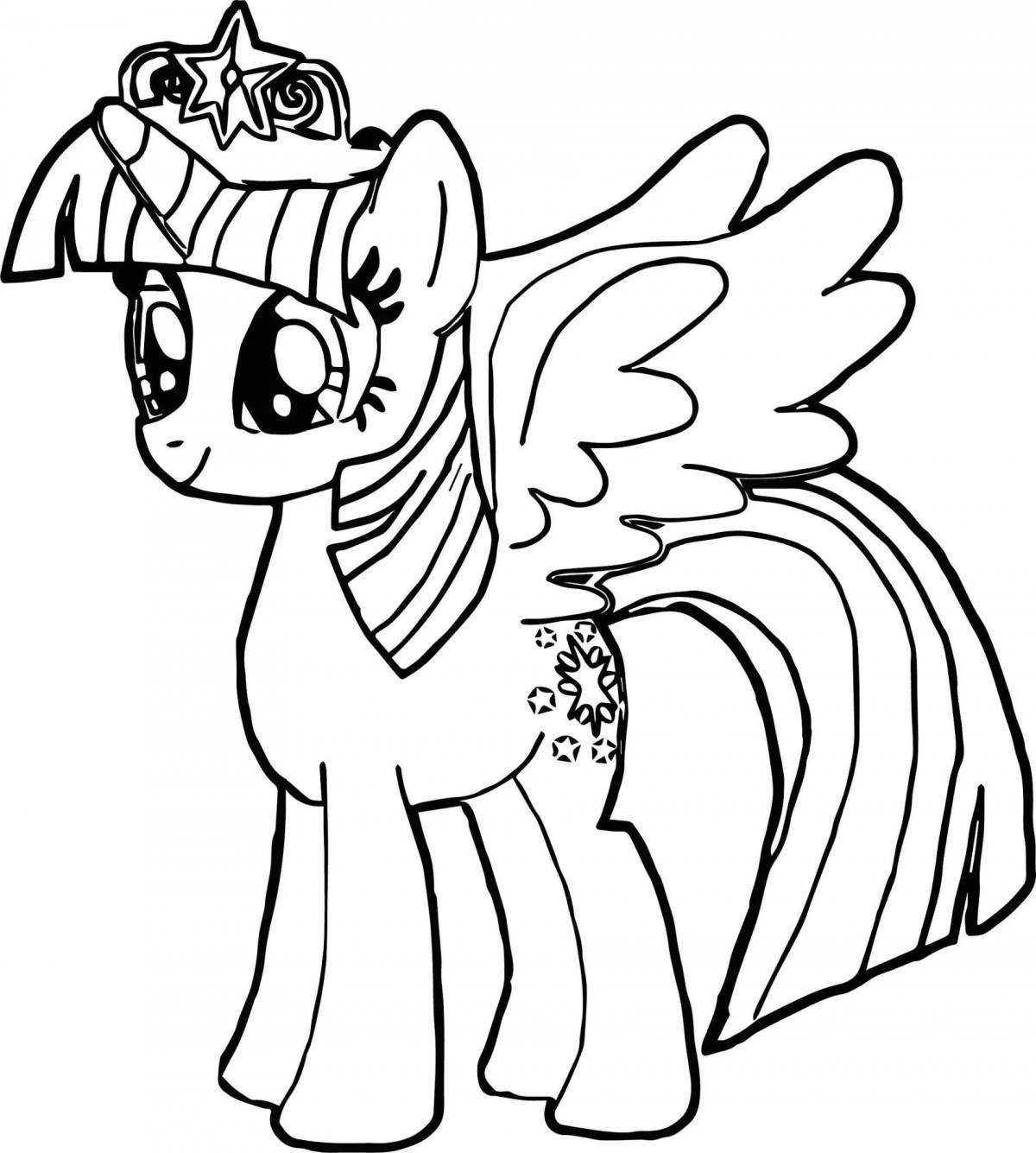 Coloring pony in a dress