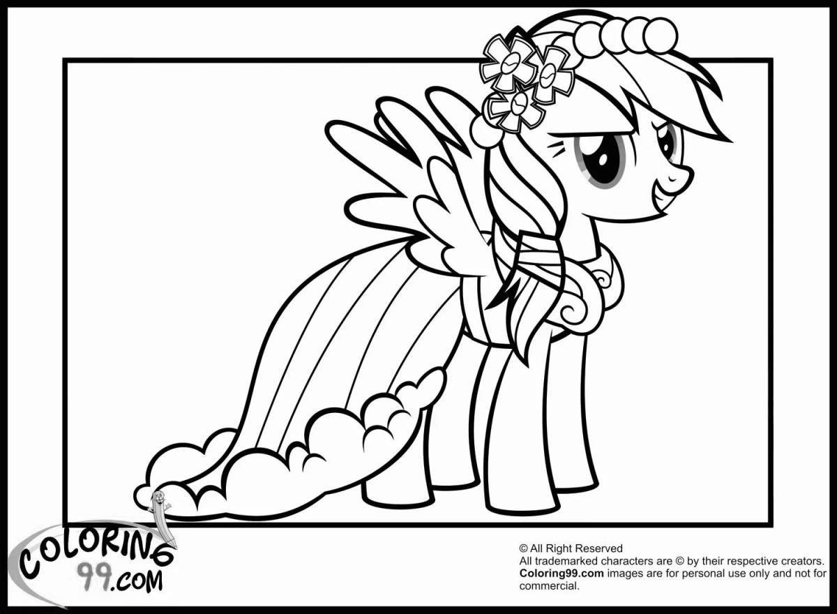 Exotic pony coloring in dress