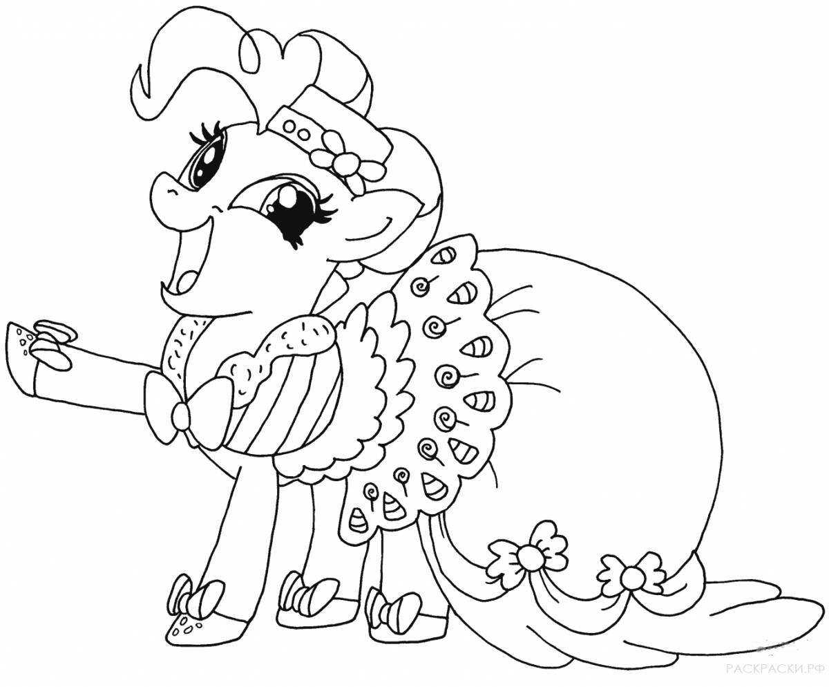 Glamor coloring pony in dress