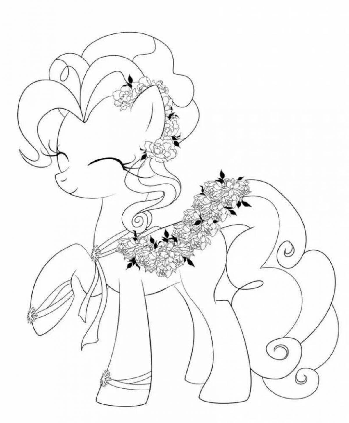 Fancy coloring of a pony in a dress