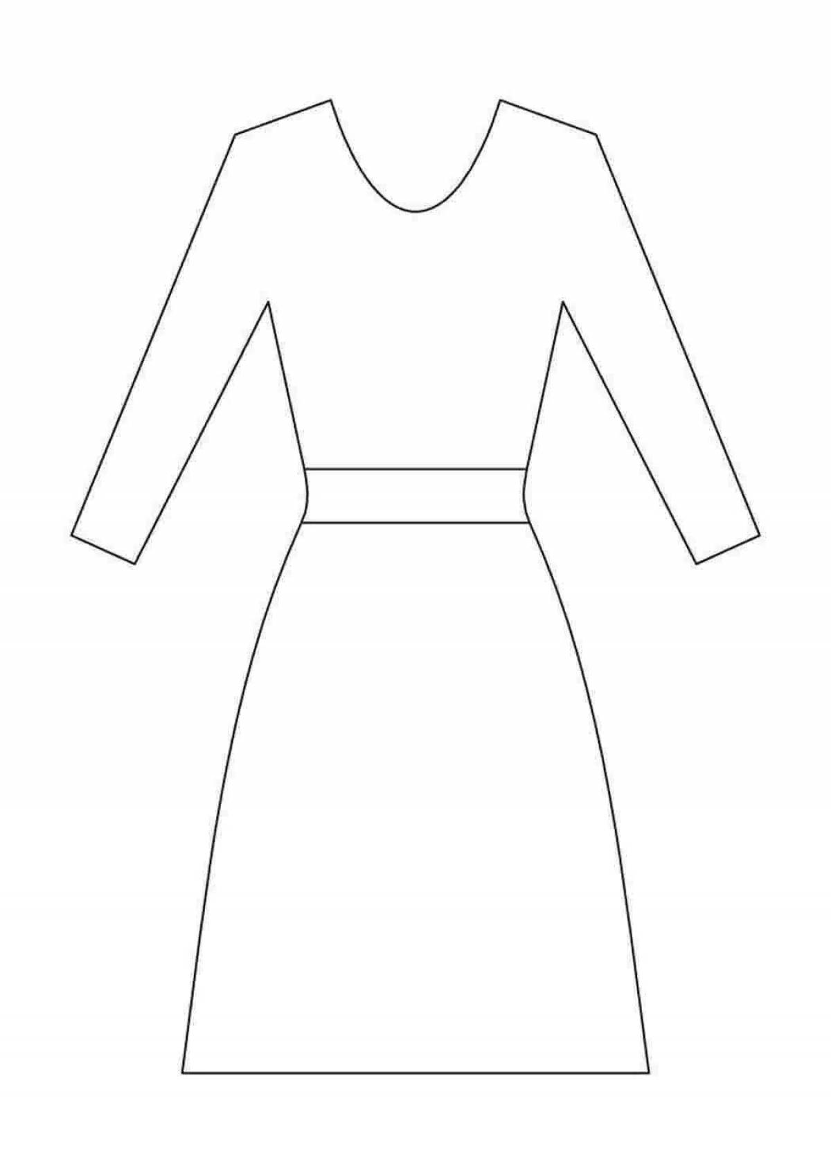 Colouring page for a delightful dress for mom