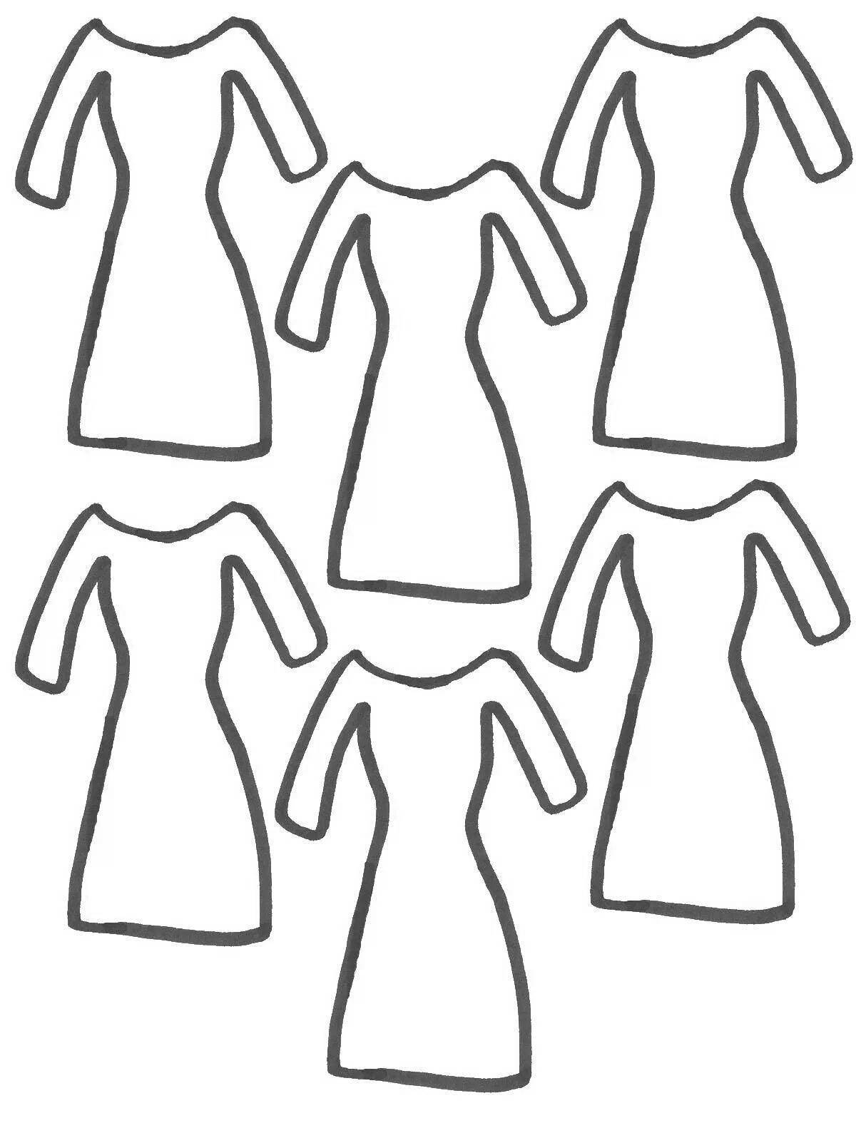 Coloring page elegant dress for mom