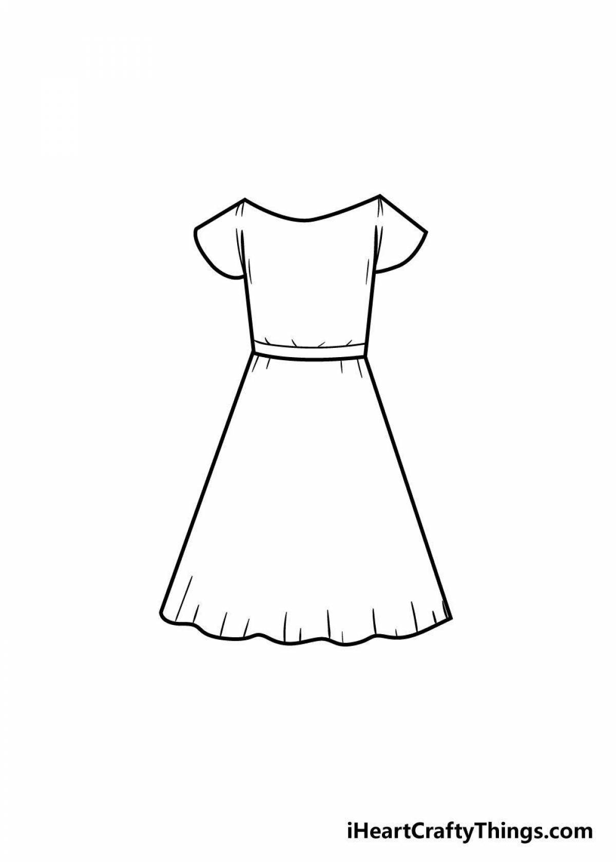 Coloring page charming dress for mom