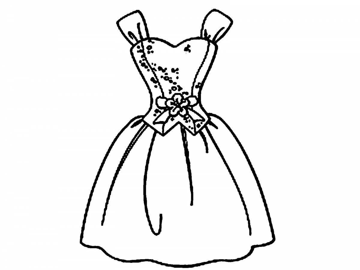 Coloring page unusual dress for mom