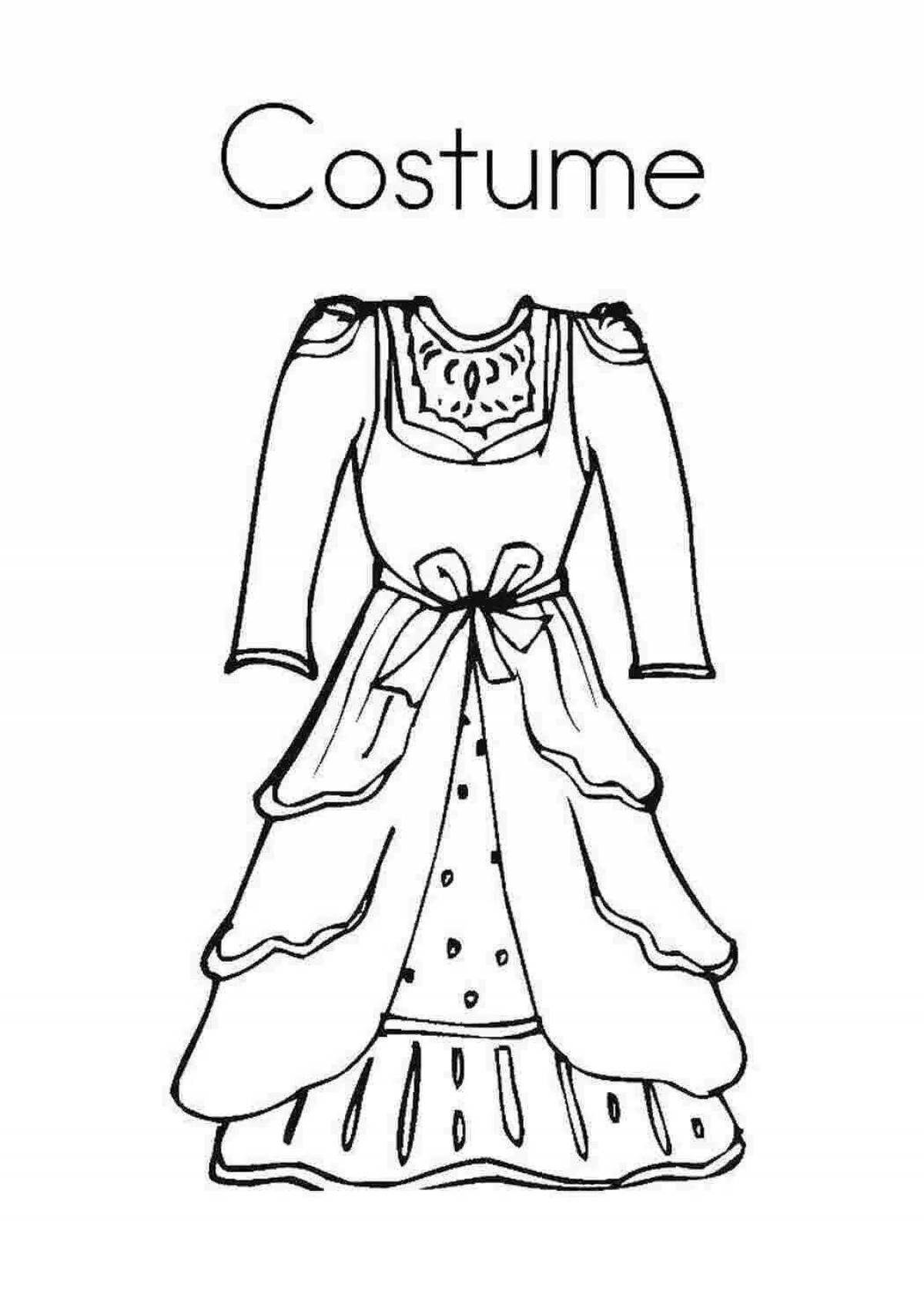 Coloring page gorgeous dress for mom