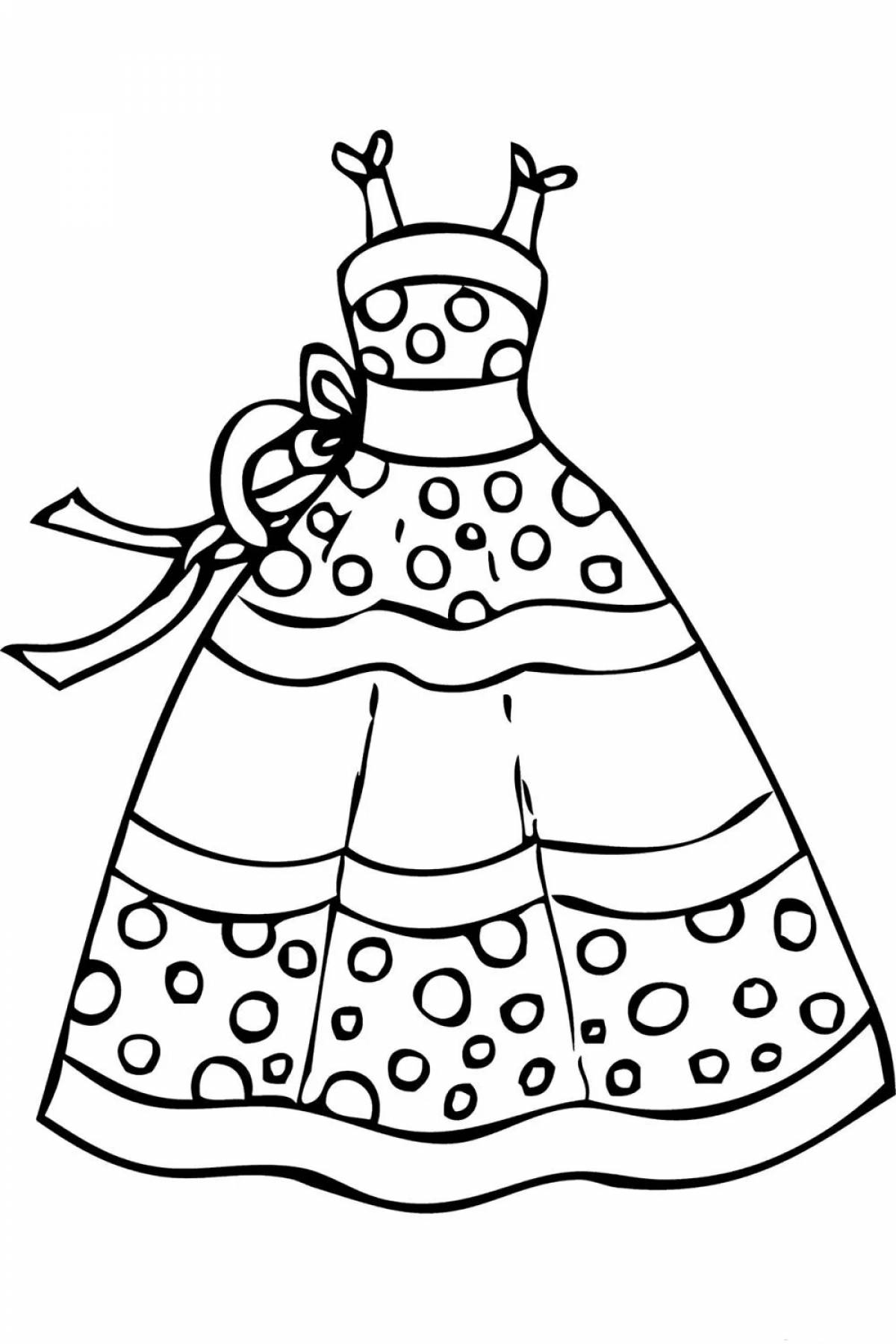 Coloring page dramatic dress for mom