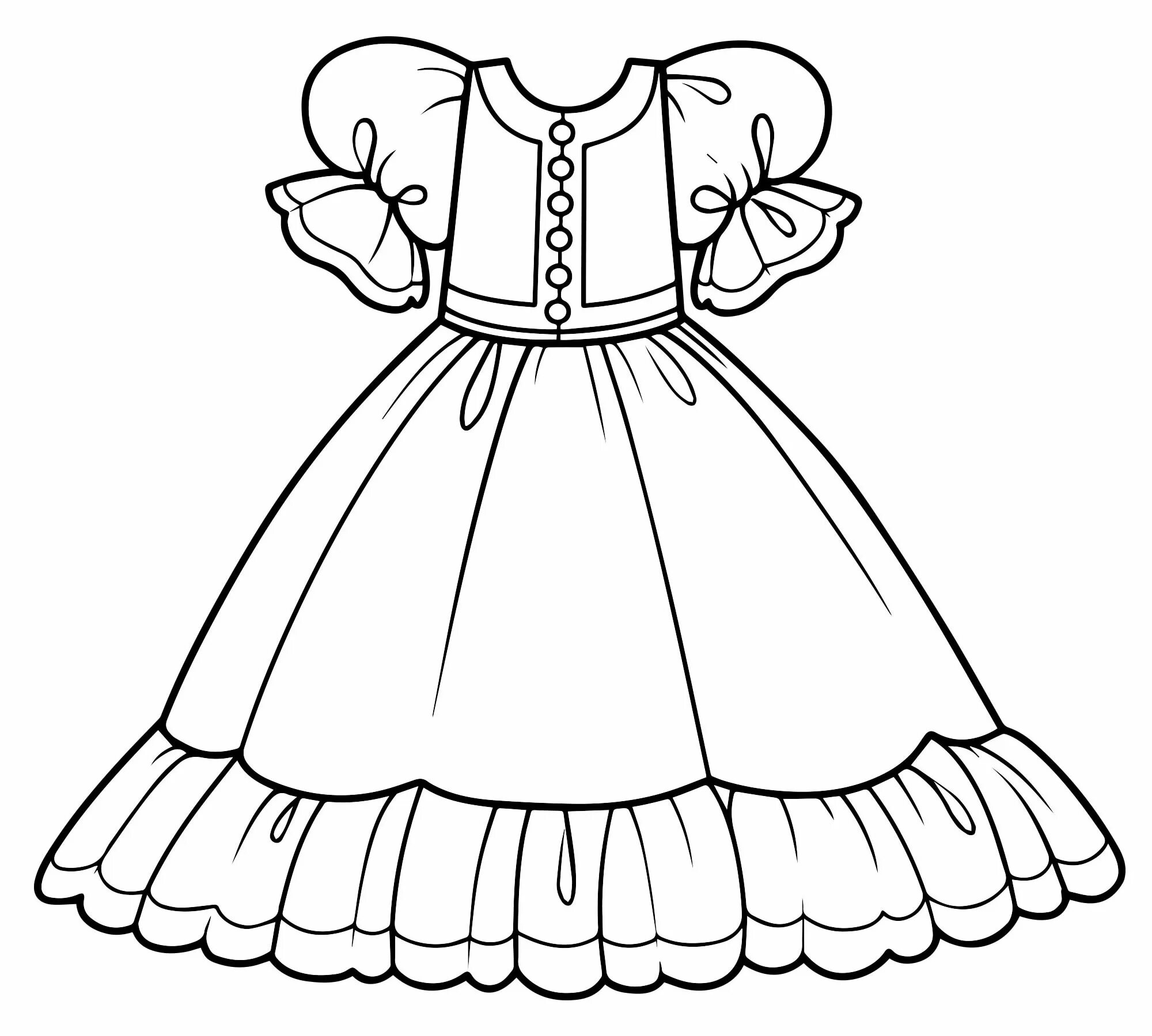 Coloring page majestic dress for mom